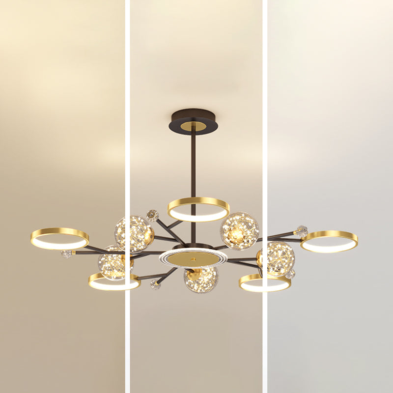 Black and Gold Hanging Pendant Lights Contemporary Glass Hanging Lamps