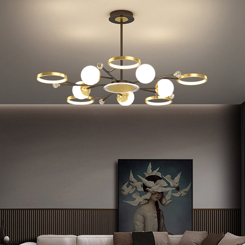 Black and Gold Hanging Pendant Lights Contemporary Glass Hanging Lamps