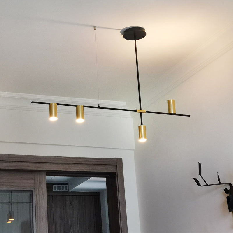 Cylinder Island Pendant Lights Contemporary Kitchen Island Lighting with Metal Shade