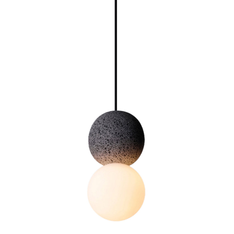 Cement Modern Nordic Pendant Light 1-Light Grey Hanging Ceiling Light for Bar