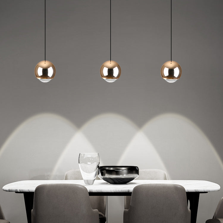 Modern Style Spherical Shape Hanging Light Metal 1 Light Pendant Lamp for Bedroom