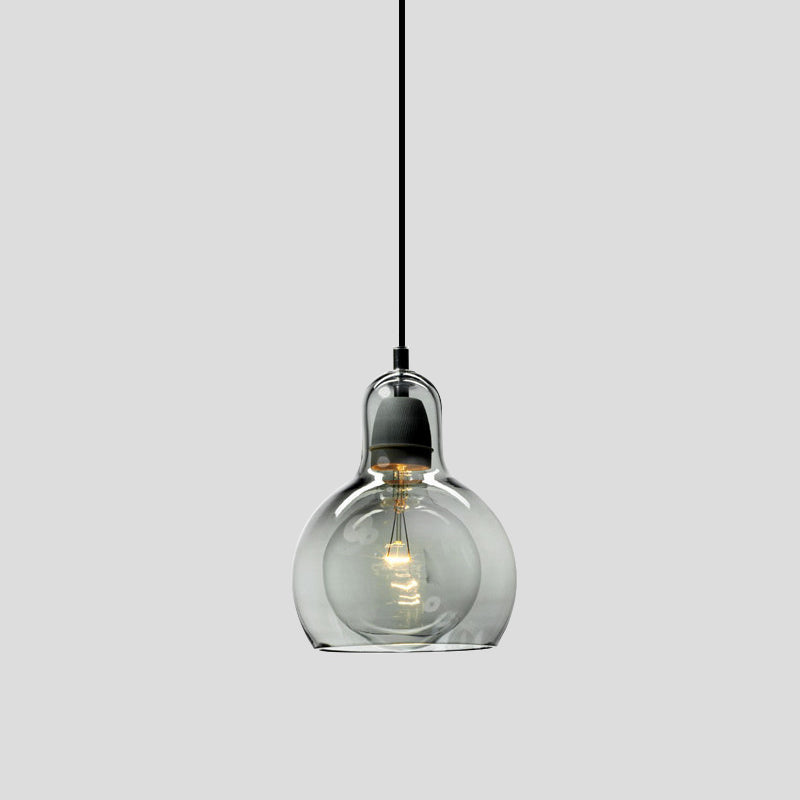 Modern Creative Geometric Pendant Light Wrought Iron Indoor Hanging Lamp with Glass Shade