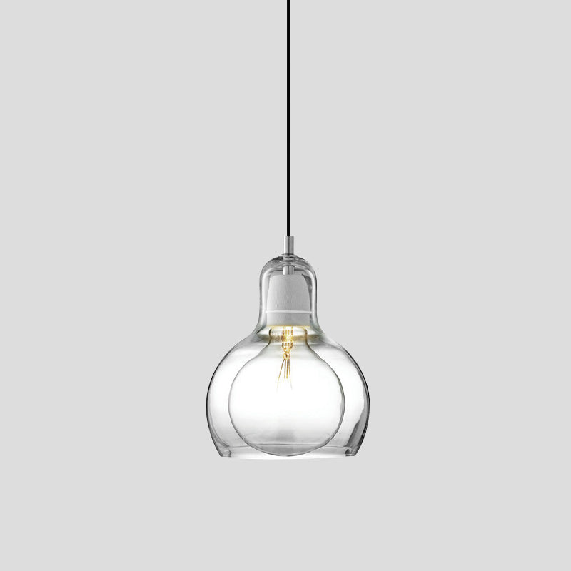 Modern Creative Geometric Pendant Light Wrought Iron Indoor Hanging Lamp with Glass Shade