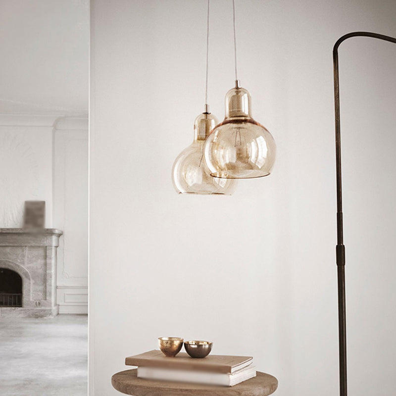 Modern Creative Geometric Pendant Light Wrought Iron Indoor Hanging Lamp with Glass Shade