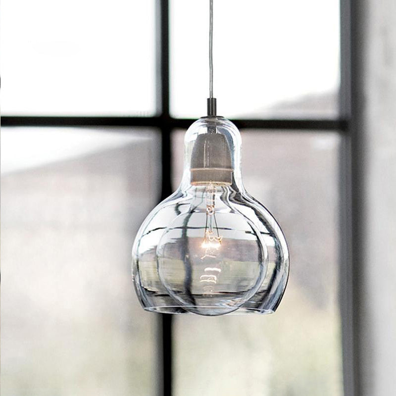 Modern Creative Geometric Pendant Light Wrought Iron Indoor Hanging Lamp with Glass Shade