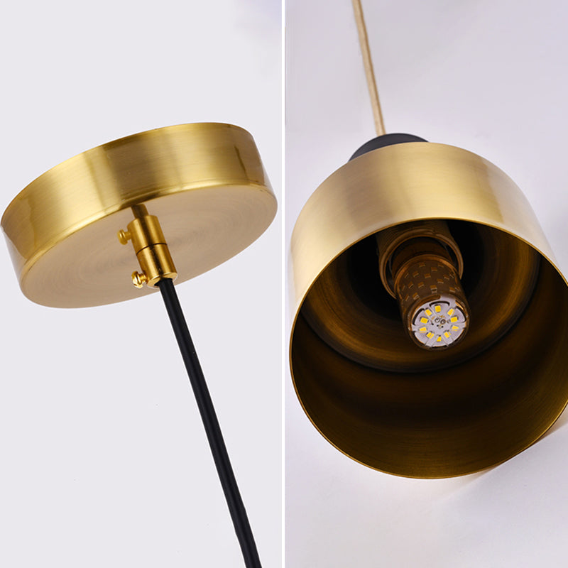 Modern Artistic Cylindrical Pendant Light Electroplate Iron Hanging Lamp for Dining Room