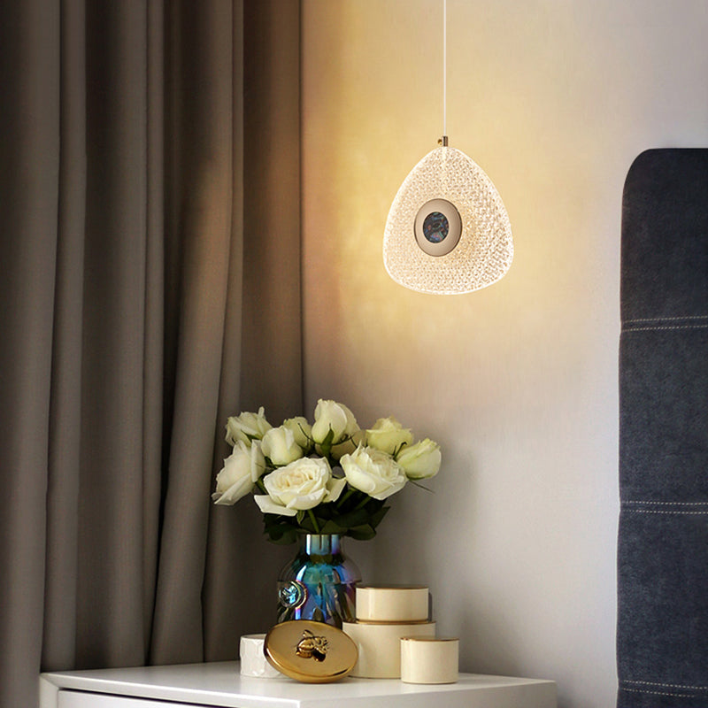 Luminaires suspendus en or lampe de suspension simplicité avec une teinte acrylique claire