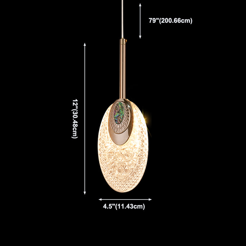 Luminaires suspendus en or lampe de suspension simplicité avec une teinte acrylique claire