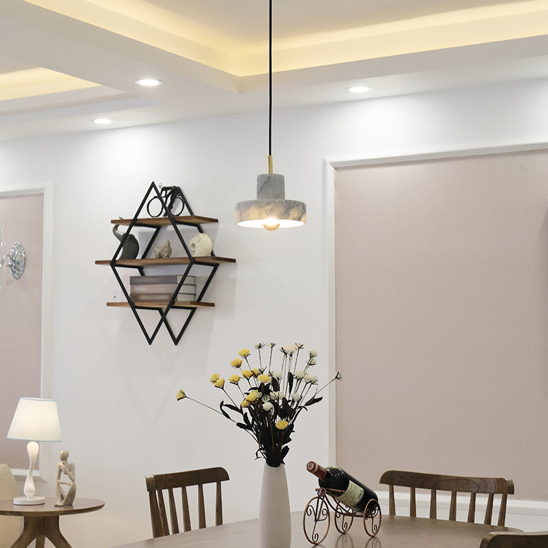 Faut de goutte en forme de grange en marbre Minimaliste d'éclairage en suspension blanc