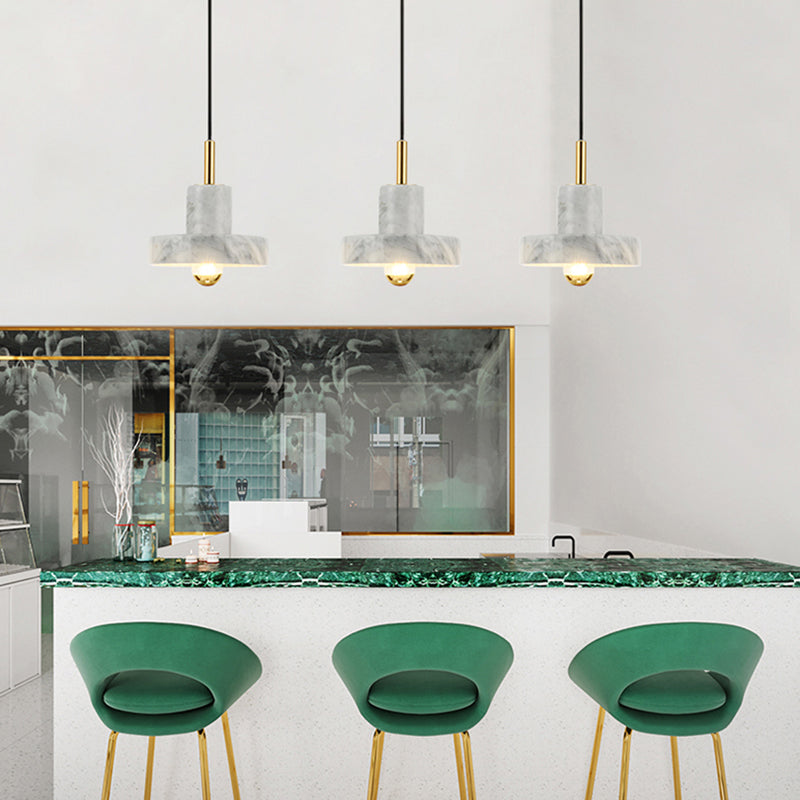 Faut de goutte en forme de grange en marbre Minimaliste d'éclairage en suspension blanc