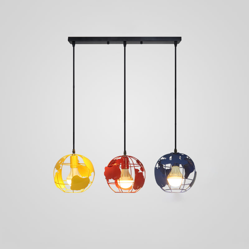 Macaron de suspension du globe Macaron 3 lumières suspendues pour salle à manger