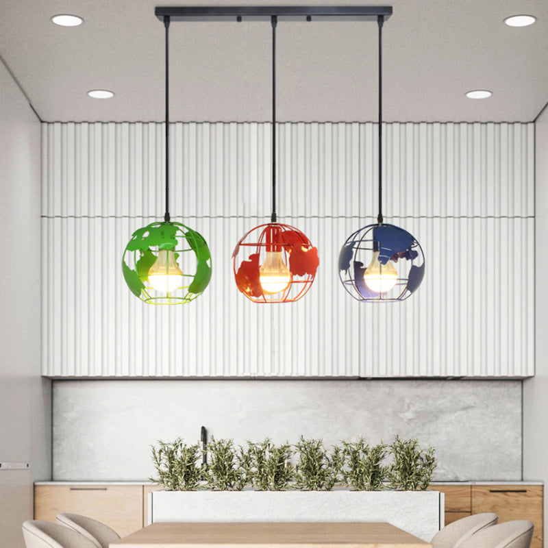 Macaron de suspension du globe Macaron 3 lumières suspendues pour salle à manger