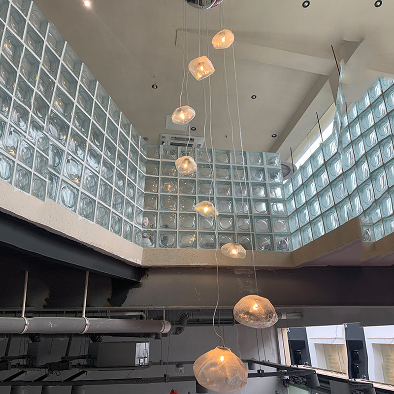 1 Lichthängeleuchte moderne geometrische Federlampe für das Restaurant