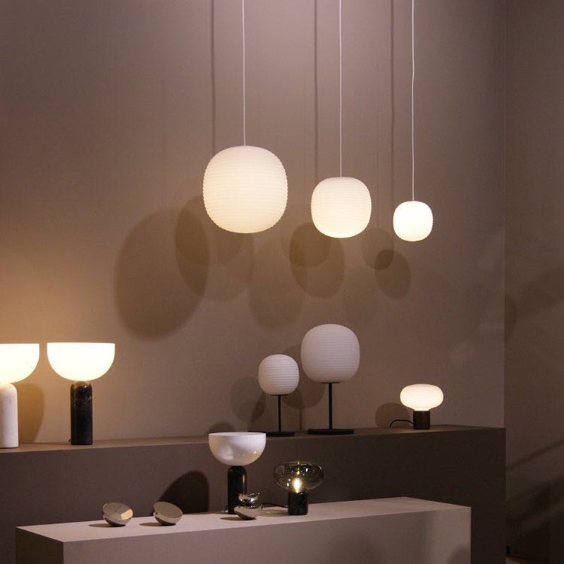 Pendre de style moderne Verre Lumière 1 lumière suspendue Lumière en blanc pour le chevet
