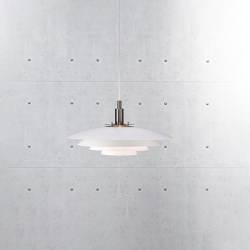 Layered Restaurant Pendant Lamp Metal Single-Bulb Macaron Hanging Light