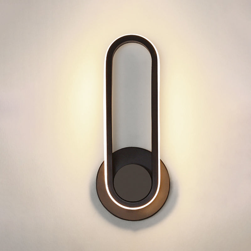 Modernist Oval Wall Sconce LED Minimalism 1 Light Wall Mounted Light for Dining Room