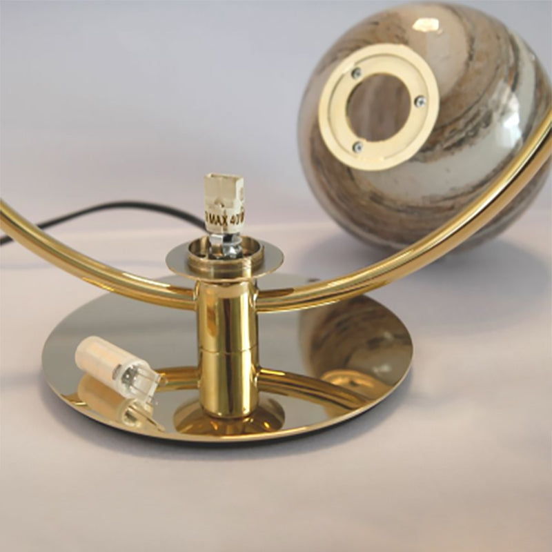 Glass Circle Table Lamp Contemporary Planet Shape Table Lamp for Bedroom