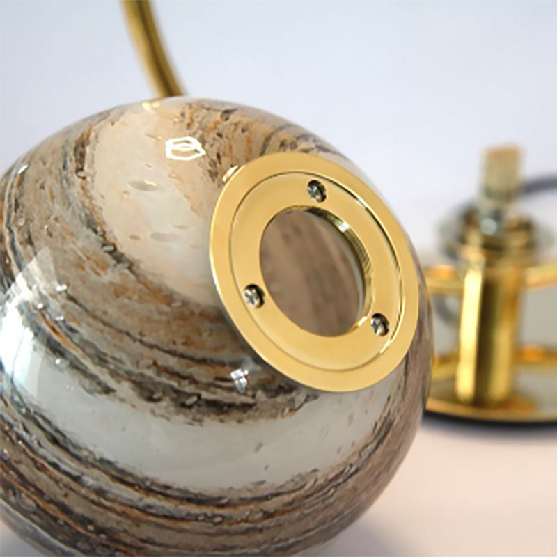 Glass Circle Table Lamp Contemporary Planet Shape Table Lamp for Bedroom