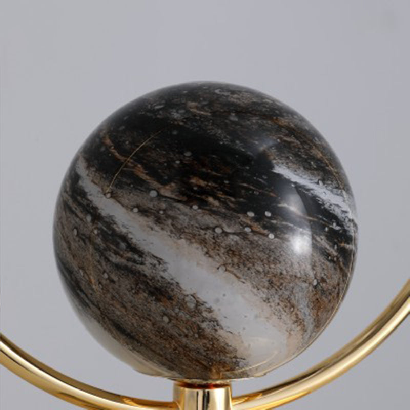 Glass Circle Table Lamp Contemporary Planet Shape Table Lamp for Bedroom