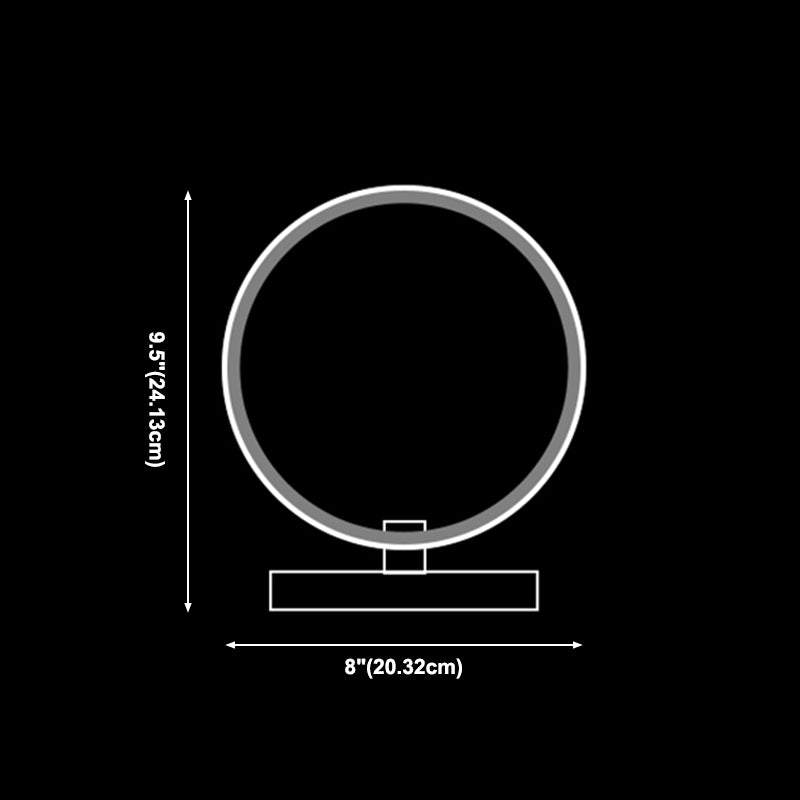 Lampada da tavolo a cerchio in metallo Lampada da tavolo contemporanea a ritmo musicale RGB per camera da letto