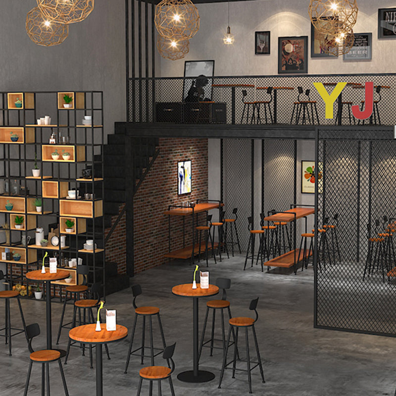 Taburete moderno sin brazos con respaldo, taburete de bar para el hogar de hierro con cojín
