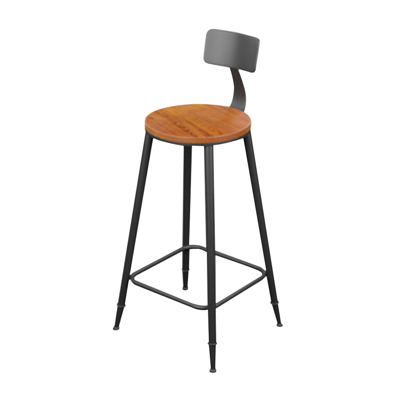 Taburete moderno sin brazos con respaldo, taburete de bar para el hogar de hierro con cojín