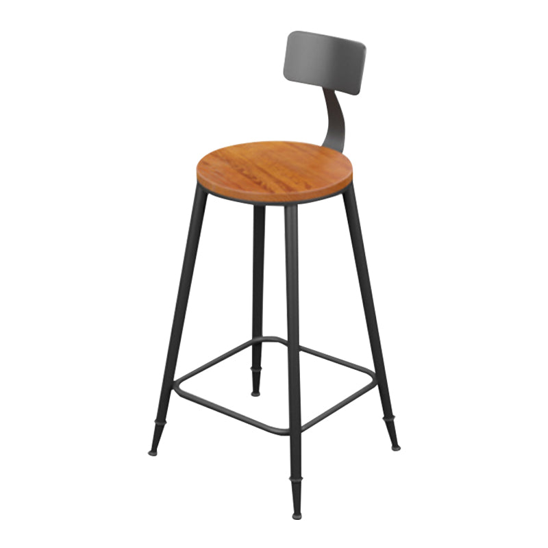 Taburete moderno sin brazos con respaldo, taburete de bar para el hogar de hierro con cojín