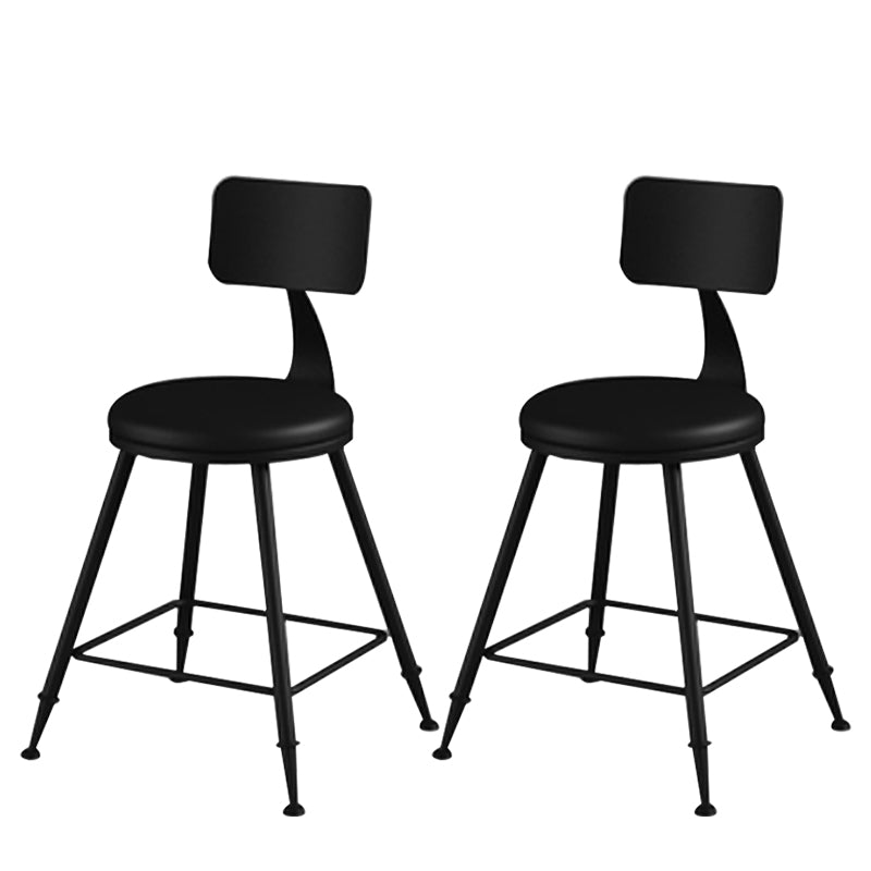 Taburete moderno sin brazos con respaldo, taburete de bar para el hogar de hierro con cojín