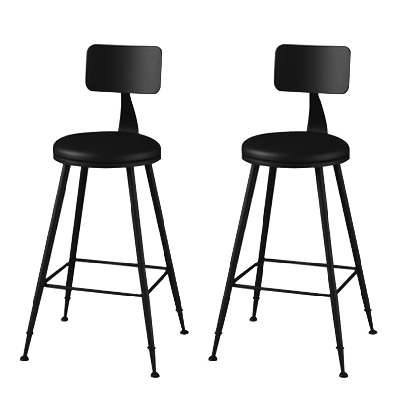 Taburete moderno sin brazos con respaldo, taburete de bar para el hogar de hierro con cojín