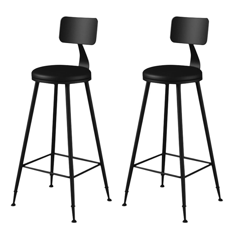 Taburete moderno sin brazos con respaldo, taburete de bar para el hogar de hierro con cojín