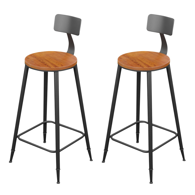 Taburete moderno sin brazos con respaldo, taburete de bar para el hogar de hierro con cojín