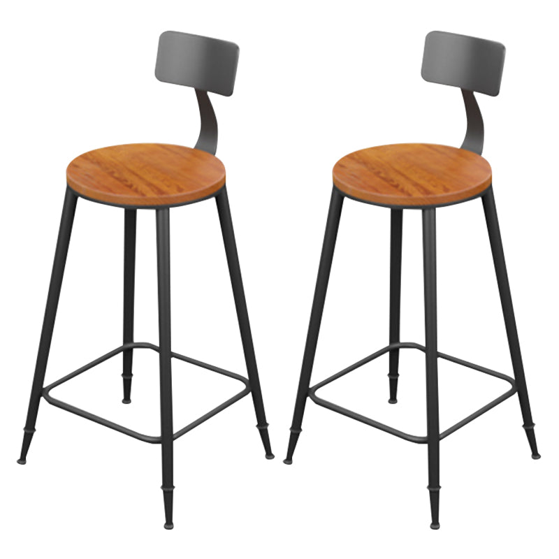 Taburete moderno sin brazos con respaldo, taburete de bar para el hogar de hierro con cojín