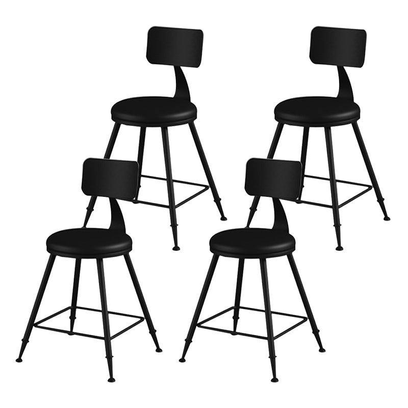 Taburete moderno sin brazos con respaldo, taburete de bar para el hogar de hierro con cojín