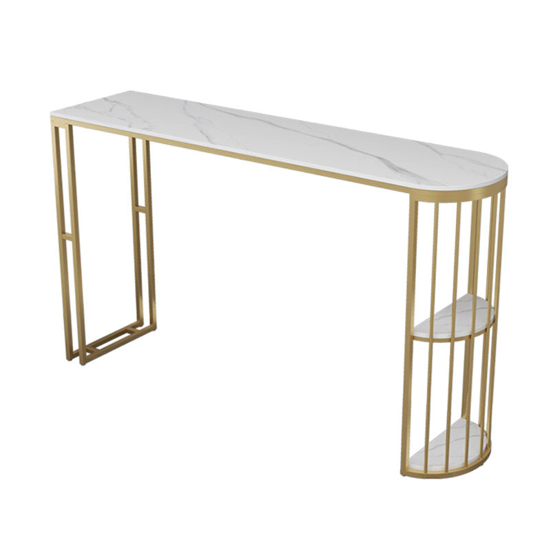 Nordic Glam Style Bar Table 42-inch Height Metal Base Bistro Table for Dining Room