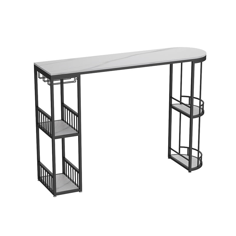 Glam Style Cocktail Bar Table 42-inch Height Metal Base Bar Storage Table