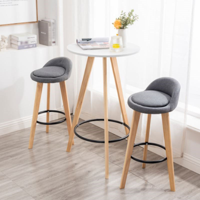 Industrial Natural Wood Bar Table 23.6"W Round Top Bistro Table for Cafe