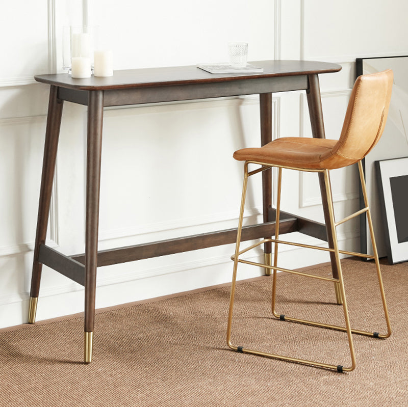 Industrial Wood Trestle Bar Table Specialty Indoor Bistro Table - 53" x 18" x 40"