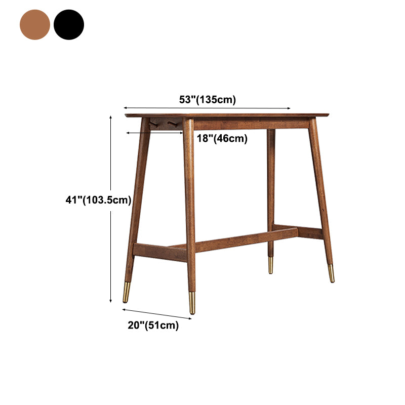 Industrial Wood Trestle Bar Table Specialty Indoor Bistro Table - 53" x 18" x 40"