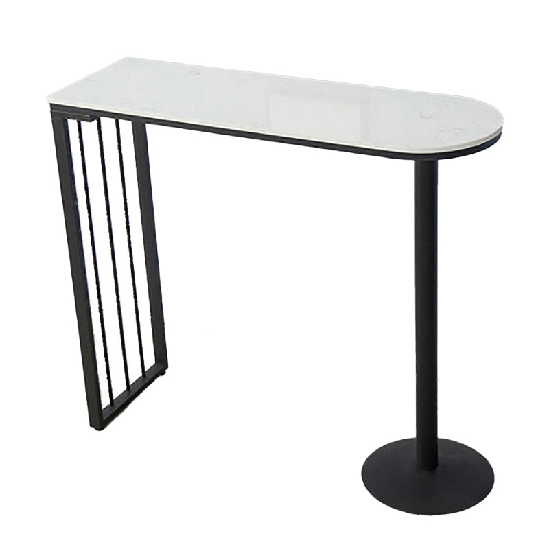 Industrial Style 41.3"H Bar Table Faux Marble White Top Specialty Bistro Table