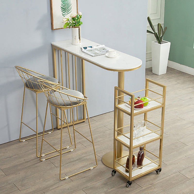 Style industriel 41.3 "H TABLE DE BAR FAUX MARBLE BLANC TOP SPÉCIALITÉ Table du bistrot