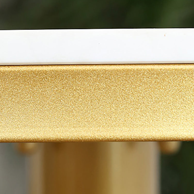 Glam Gold Metal Bar Table 21.6"W Round Top Marble Bistro Table for Breakroom