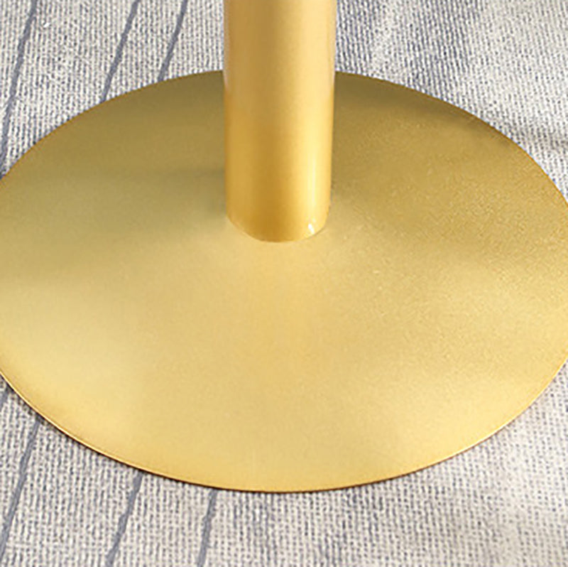 Glam Gold Metal Bar Table 21.6"W Round Top Marble Bistro Table for Breakroom