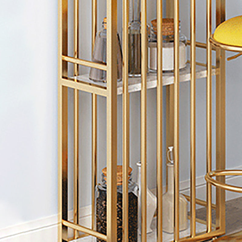 Glam Style 41.3"H Bar Table Marble White Top Specialty Bistro Table in Gold