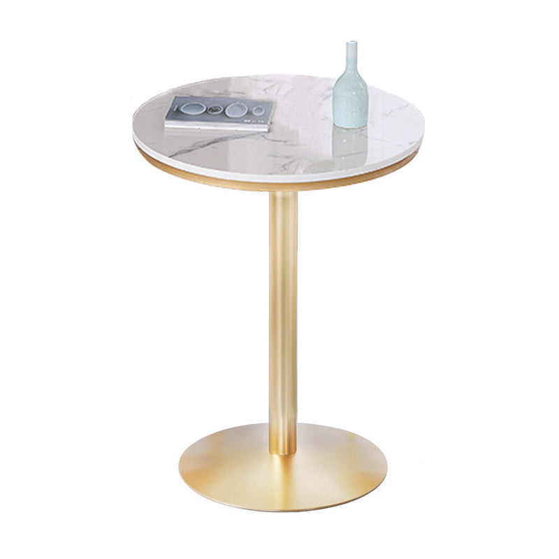 Mesa de barra de metal de oro de estilo glamoroso interior 41.3 "h Table de bistro de pedestal