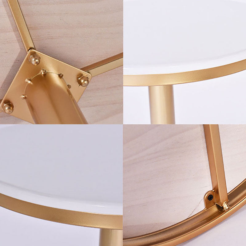 Mesa de barra de metal de oro de estilo glamoroso interior 41.3 "h Table de bistro de pedestal