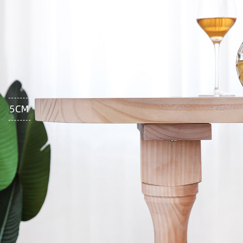 Modern Trestle Wood Bar Wine Table Wine Rack Bar Height Cocktail Table in Natural