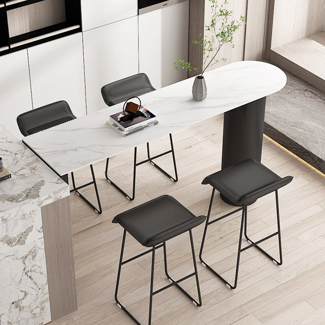 Stone Kitchen Double Pedestal Hall/Pub Table Modern Bistro Bar Height Cocktail Table