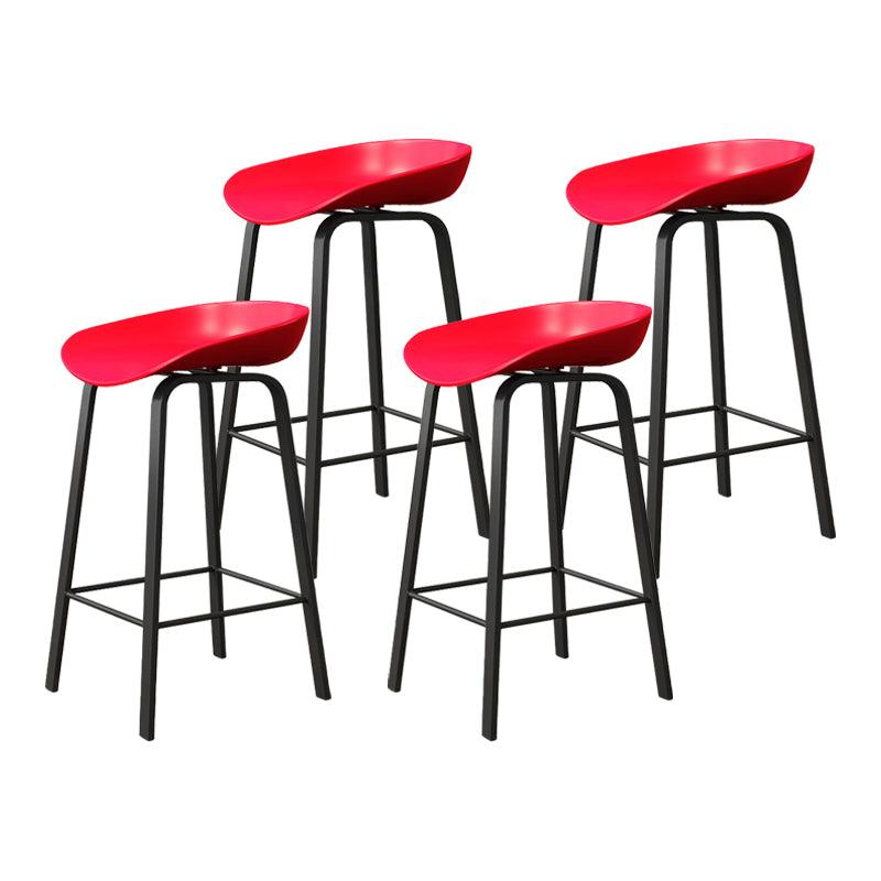 Taburete de bar con respaldo bajo y reposapiés moderno, cubo de plástico para interior, taburete de altura contraria