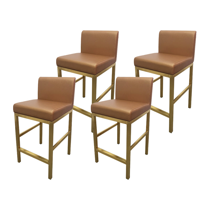 Taburete de bar con respaldo sin brazos Glam, taburete de bar de joyería de acero inoxidable con cojín
