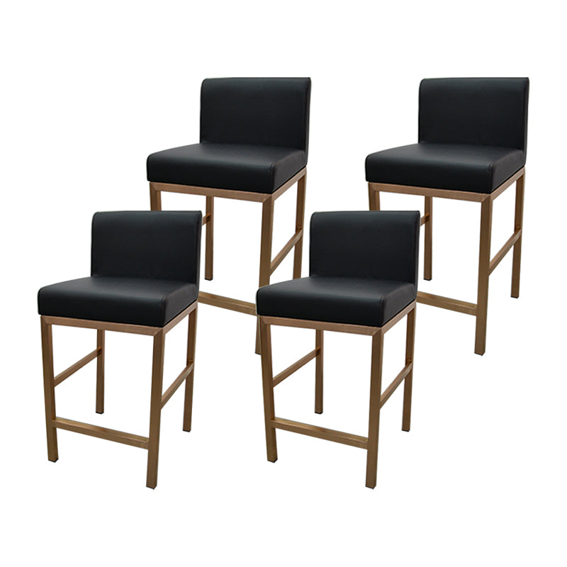 Taburete de bar con respaldo sin brazos Glam, taburete de bar de joyería de acero inoxidable con cojín